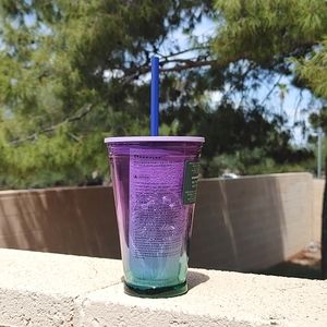 COPY - Starbucks 2022 Summer Ombre Wisteria Purple Teal Recycled Glass Tumbler